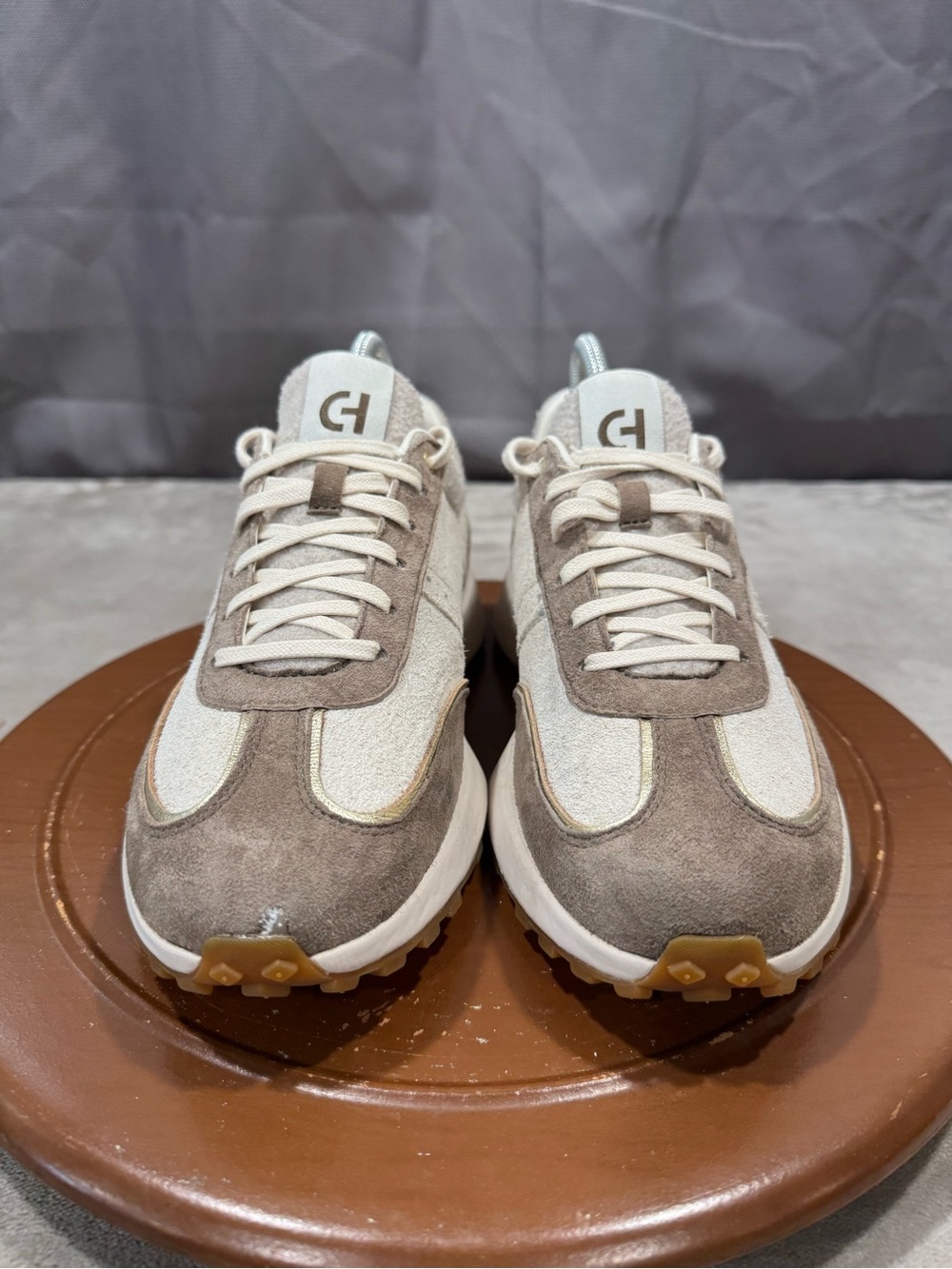 Cole Haan Women's Beige & Cream Suede Sneakers - Picture 6 of 11